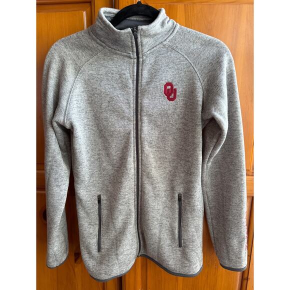 Colosseum Gray OU Oklahoma Sooners Full Zip Sweater/Jacket Sz M Women - Picture 1 of 13